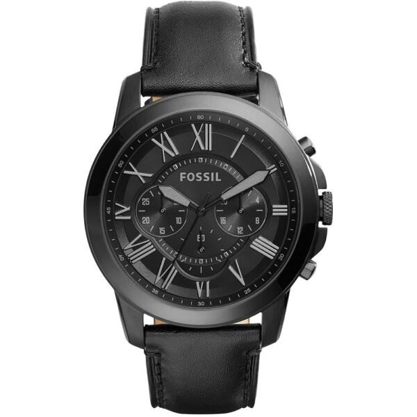 Fossil Grant Leather Belt Full Black Watch