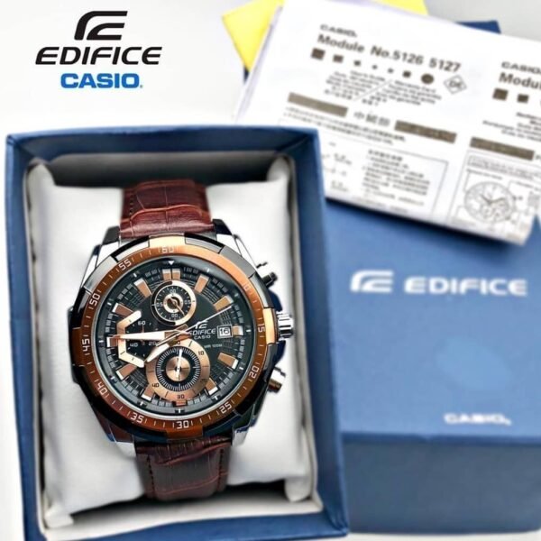 Edifice Brown Leather Watch