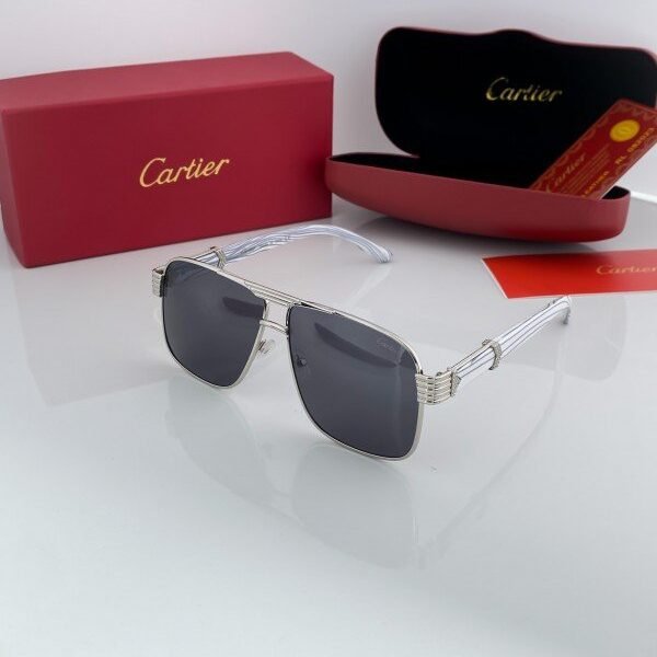Cartier Silver Black 3364 Sunglasses