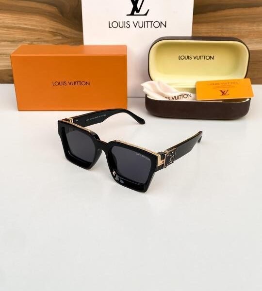 Louis Vuitton Gold Black 65N Sunglasses