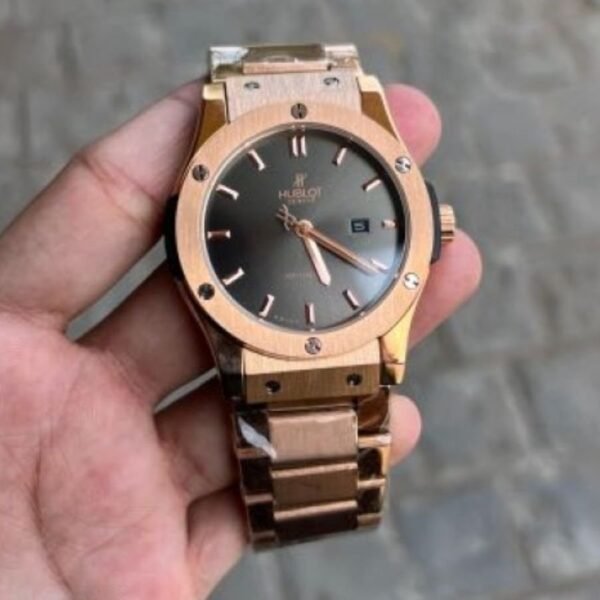 Hublot Automatic Japanese Machine watch (Golden with Black Dial)
